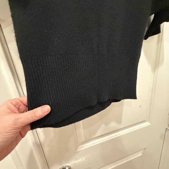 Anthropologie Cashmere Black Off-Shoulder Sweater - Picture 9 of 11